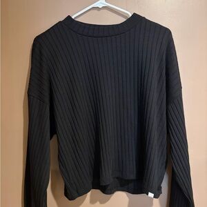 Old Navy Black Ribbed Long Sleeve Top